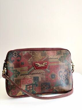 Vintage Maya by Mag Cobra Coated Canvas Crossbody Bag Southwest  Boho Festival